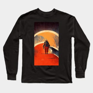 Space Walk Retro Vintage Sci fi Design Long Sleeve T-Shirt